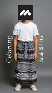 Celana Sarung Anak SMP Remaja Celarung Etnik Tenun Sarcel Katun Rajut Melleonlain