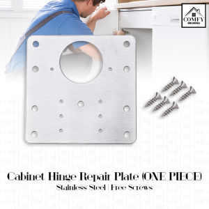 Stainless Steel Hinge Repair Plate Cabinet Hinges Furniture Drawer Door Window Furniture w/ Screws