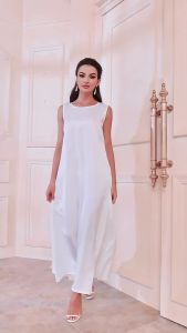 White Ramadan Inner Dress Islamic Clothing For Women Dubai Abaya Arabic Muslim Dress Robe Musulmane Femme Vestidos Robe wy1696