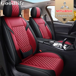 2025 Mitsubishi Luxury Car Seat Covers SetFull Coverage Leather Seat Protector With fixed lumbar support For Mirage Xpander Montero Strada Lancer Pajero Eclipse Evo Asx Triton Interior decoration