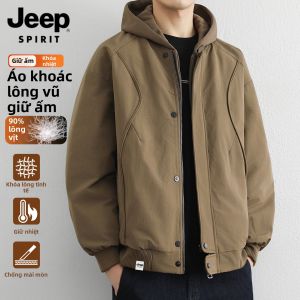 JEEP SPIRIT | Áo Khoác Bông Có Mũ Dành Cho Nam Siêu Nhẹ