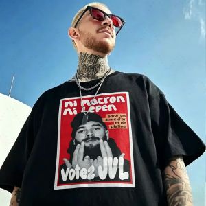 French Rapper Vote Jul Fashion Graphics T-Shirt Men Women Hip-Hop Tops Casual Streetwear 3d Quick Drying Parent-Child T-Shirts
