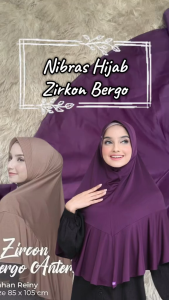 New COD Nibras Hijab NH Zircon Bergo Antem Ungu Tua  Reiny Premium