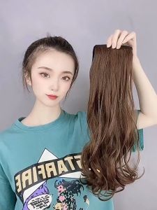【Pharaoh🎀COD】Bahan sintetis pendek ekor kuda yang digunakan untuk perpanjangan wig anak dengan penjepit rambut palsu wanita gadis