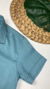 Bronkis Junior Kemeja Anak Laki Laki Premium Rayon Warna Biru Wardah Polos