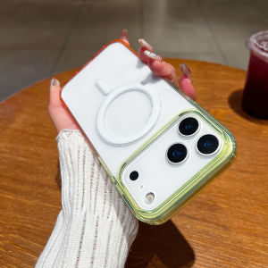 สําหรับiPhone 17 Pro Max 17 Airกรณีค่อยเป็นค่อยไปสีคริสตัลโปร่งใสนุ่มAnti-KnockสําหรับMag-ปลอดภัยWireless ShellกลับFunda