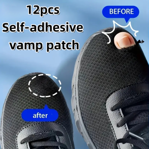 12pcs Self-Adhesive Shoe Patches - Repair Side Holes Fix Inner Soles & Cover Heel Wear Durable Scratch-Resistant Sneaker Mendi