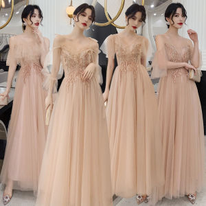 Bridesmaid Dresses For Women 2024 Stylish Wedding Group Sisters Dress Graduation Illusion Prom Womens Gown