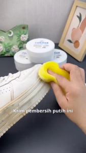 Krim Pembersih Sepatu Putih White Shoes Cleaner Cleaning Cream Untuk Bahan Kulit Sneaker Canvas Tanpa Air