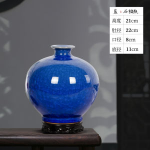 Jingdezhen Ceramic Vase Decoration Glaze Kiln New Chinese Living Room TV Cabinet Decoration Housewarming Gift Light Luxury High-End