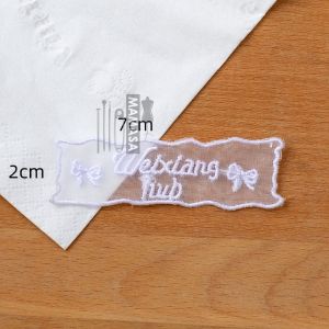 Hand Embroidery Cotton Lace Patch Grid Diamond Pocket DIY Home Sewing Accessories Fabric Stickers MAMASA Pure Color Pattern