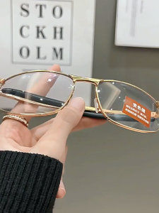 【GIAUSA】Metal Fashion Anti Blue Light Polarized Sun Glasses Men Retro Driving Photochromic Outdoor Shades for Men Cycling Bike Eyeglasses Sun Protection Trendy Classic S1193