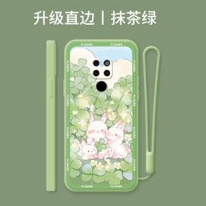 เคสโทรศัพท์มือถือยางซิลิโคนรูปกระต่ายดอกกุหลาบสดชื่นสำหรับ Huawei Mate20 pro Mate60 Mate50 40 pro 30 รุ่นที่นิยมในสตรี