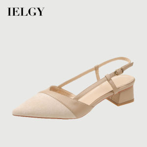 IELGY Dép ngón chân Pháp có Giày mũi nhọn với giày cao gót màu nude đế vuông nữ 5cm