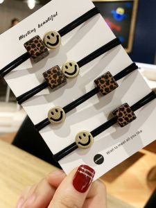 Móc Tóc Hình Mặt Cười Họa Tiết Da Báo Thời Trang Cho Phụ Nữ Móc Tóc Tròn Phụ Kiện Tóc Hợp Kim Mới Về Trang Sức Thời Trang