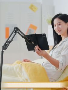 Mechanical cantilever floor stand phone holder carbon steel lazy long arm stand for tablets