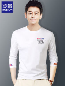 Long Sleeve Pure Cotton T-Shirt Mens Spring Autumn Style Base Layer Shirt Fashionable Casual Print Comfortable Fit Urban Style