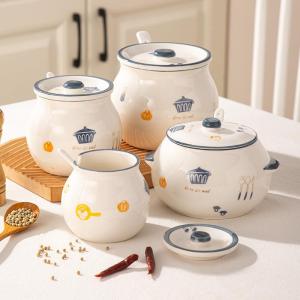 Heat-resistant Ceramic Oil Jar Spoon Lid