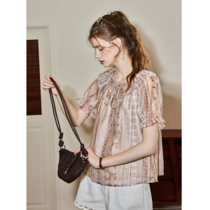 KUHNMARVIN | Áo Blouse Kéo Dây Hoa Văn Peserico Phong Cách Resort
