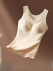 miiow | Warm Fleece Lined Womens Vest Thickened Underwear Seamless Base Shirt Double Sided V-neck Autumn Winter Thermal Vest Top