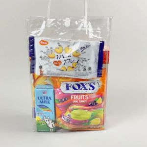 SAMOYED Tas Plastik Mika Transparan / Hampers / Souvenir / Tote / Goodie Bag PVC Uk. 20 x 30 x 10 cm