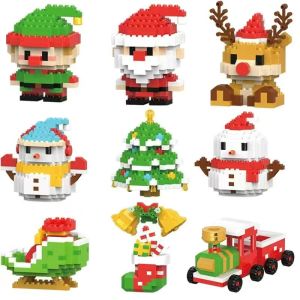 Christmas Santa Claus Christmas tree building blocks educational Stem toys exquisite gift box for boys and girls