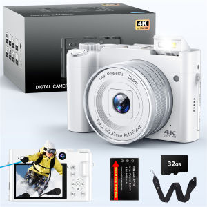 4K Digital Camera for Photography and Video Autofocus 48MP Vlogging Camera 3 180° Flip Screen with Flash for Christmas gift