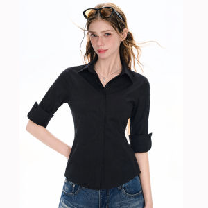 EVPGB | Slimming Elegant Summer Short Sleeve Cropped Shirt