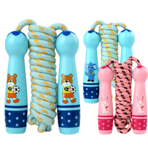 Childrens Adjustable Cotton Jump Ropes Sport Fitness Lovely Cartoon Skipping Handle Fillet Design Outdoor Sports Toy