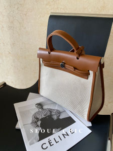 Seoulchic Fancy Canvas Kelly Bag Fall and Winter New Arrival Large Capacity Handbag Shoulder Crossbody Commuter Bag