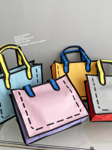 Japanese Style Canvas Tote Bag Womens Summer New Large Capacity Shoulder Handbag Cartoon Anime Soft Polyester Lining Leisure