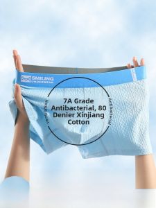 MiiOW | Mens Boxer Shorts Pure Cotton Antimicrobial Silk Flat Angle Briefs Comfortable Breathable Underwear for Young Men