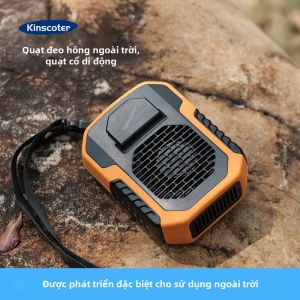 Quạt Mini Đeo Cổ/eo Sạc USB Kinscoter 6000mAh Dùng Cho Ngoài Trời Cắm Trại Đi Bộ Đường Dài - Quạt Treo Làm Mát Với Gió Tự Nhiên Dành Cho Thể Thao