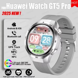 2025 New Fashion Watch GT5 Pro GPS NFC Smart Watches Men 1.53"AMOLED Compass Altimeter Waterproof Bluetooth Call Smart Bracelet