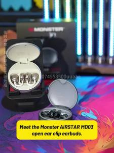 Monster | Tai Nghe Không Dây Monster Airstar MD03 TWS Thiết Kế Kẹp Tai Hợp Kim Bluetooth 6.0 Hỗ Trợ Đàm Thoại HD 4 Mic Điều Khiển Bằng Ứng Dụng AI Thời Lượng Pin 36 Giờ