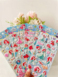 Mermaid Sticker Cartoon Three-Dimensional Paste Painting Cute Princess Stereo Bubble Sticker Toy Kids Sticker Girl
