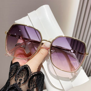 JN IMPRESSION Fashion Large Round Frame Trendy Sparkling Sunglasses for Women Outdoor Sunshade Anti-ultraviolet Sunglasses