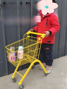 รถเข็นเด็กแบบหนาและทนทานสำหรับร้านขายของชำ เครื่องโครงเหล็กเคลือบสี รถเข็นเด็กอายุ 1-8 ปี รถเข็นเด็กแบบเคลื่อนที่ได้