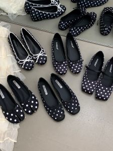 Internal Heel Platform Dots Bow Ladies Shoes