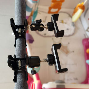 Bean Bag PTZ Clamp Tablet Selfie Stroller Phone Holder Bracket Clip Crib Support Frame Aluminum Alloy