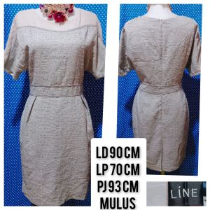 DRESS LENGAN PENDEK BODYCON GREY(LINE) 164