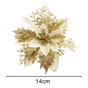 26cm lớn hoa giáng sinh đỏ vàng lấp lánh lông cừu mô phỏng hoa giả vật trang trí Cây giáng sinh vui vẻ hoa giáng sinh đồ trang trí treo