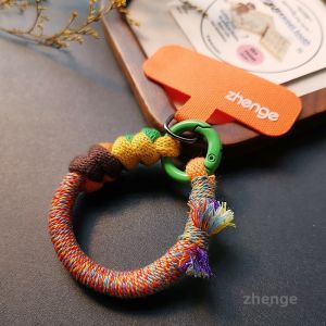 ZHENGEGE | Stylish Colorful Woven Cotton Mobile Phone Lanyard
