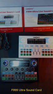 Siborie F999 Ultra Soundcard Mixer Bluetooth Sound Card Dilengkapi dengan layar sentuh For Phone PC Karaoke Keluarga Audio USB External