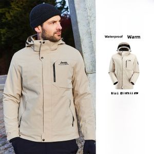 Jeep | Jeep Mens Outdoor Soft Shell Jacket Inner Liner Waterproof Warm Workwear Coat Breathable Professional Mountain Climbing Suit