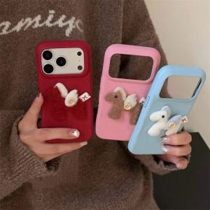 For Autumn and winter three-dimensional plush wings red horse suitable for Huawei mate70pro mobile phone case P80 niche nova14 h260705