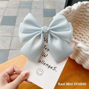 Elegant White Large Bow Hair Clip Womens Fashion Spring Clamp Sweet Style  out Hair Accessories Fairy Tale Princess