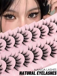 Comics Devilish Eyelashes 10 Pairs Thickened European And American Style Synthetic PBT Hair Upper False Eyelashes