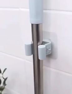FINSSO Wall Mount Mop Hooks Bathroom Kitchen Living Room Brush Broom Umbrella Clamp Holder Penyangkut Penyapu