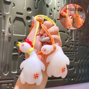 Creative 2025 New Color Changing Roast Duck Roast Chicken Keychain Couple Best Friend Small Gift Car Hanging Ornament